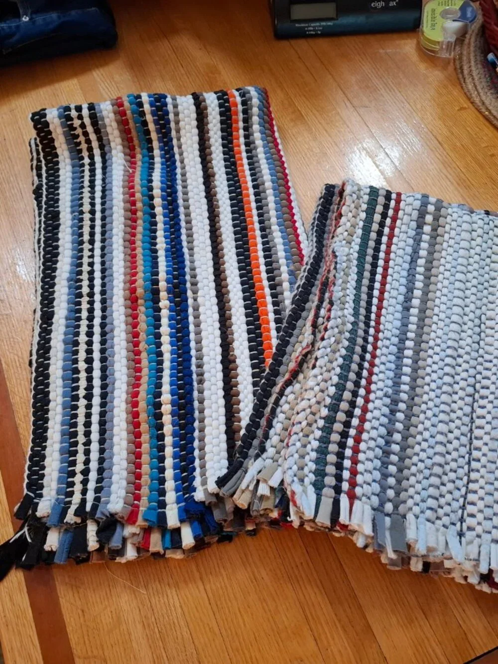 2 Vintage Woven Scatter Throw Rugs Grandma's House Farmhouse